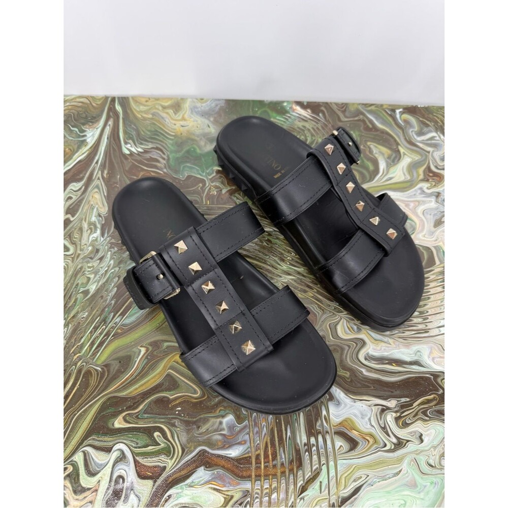 VALENTINO GARAVANI ROCKSTUD FLAT BASE SLIDE Size 38